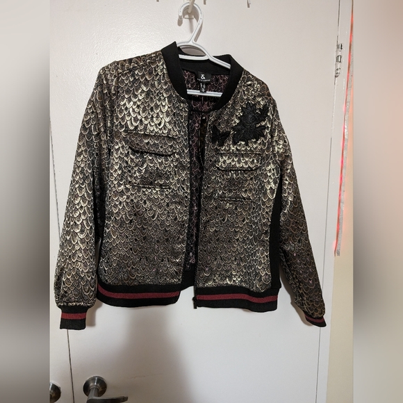 Plus Size 1X metallic bomber jacket - Picture 1 of 4